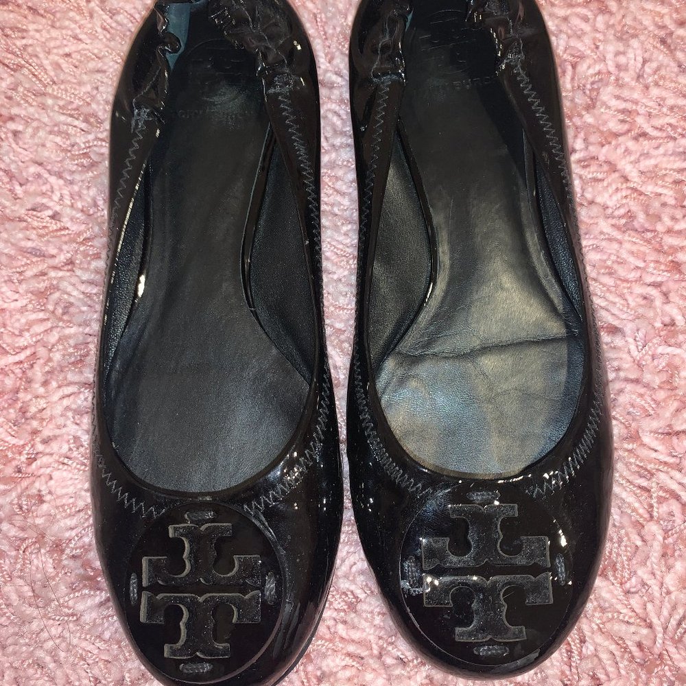 Black Patent Leather Tory Burch Flats